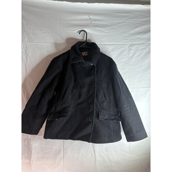 J.Crew Mens Wool Cashmere Blend Double Breasted Peacoat Black Medium
